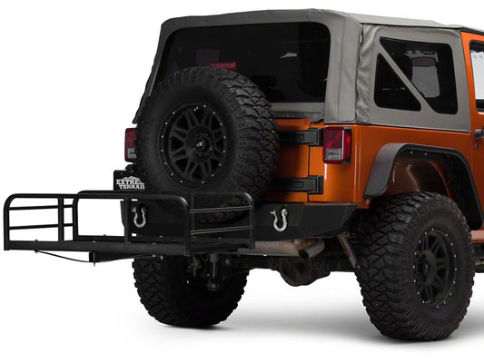 RedRock Hitch Mounted Cargo Rack; 12-Inch XL (07-25 Jeep Wrangler JK & JL)
