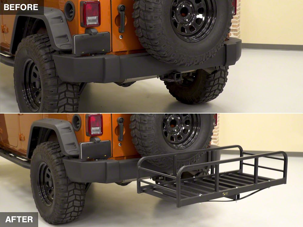 RedRock Hitch Mounted Cargo Rack; 12-Inch XL (Universal; Some Adaptation May Be Required)
