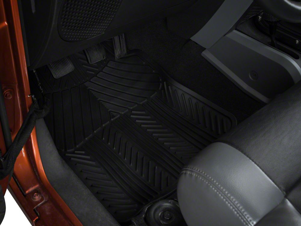RedRock 4-Piece All-Weather Floor Mats; Black (Universal; Some Adaptation May Be Required)