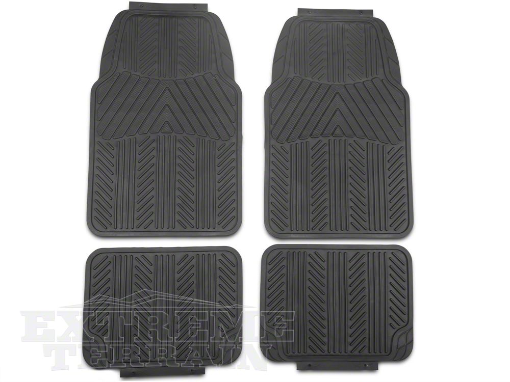 RedRock 4-Piece All-Weather Floor Mats; Black (Universal; Some Adaptation May Be Required)