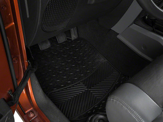 RedRock All-Weather Floor Mat Set with One-Piece Rear Mat; Black (Universal; Some Adaptation May Be Required)