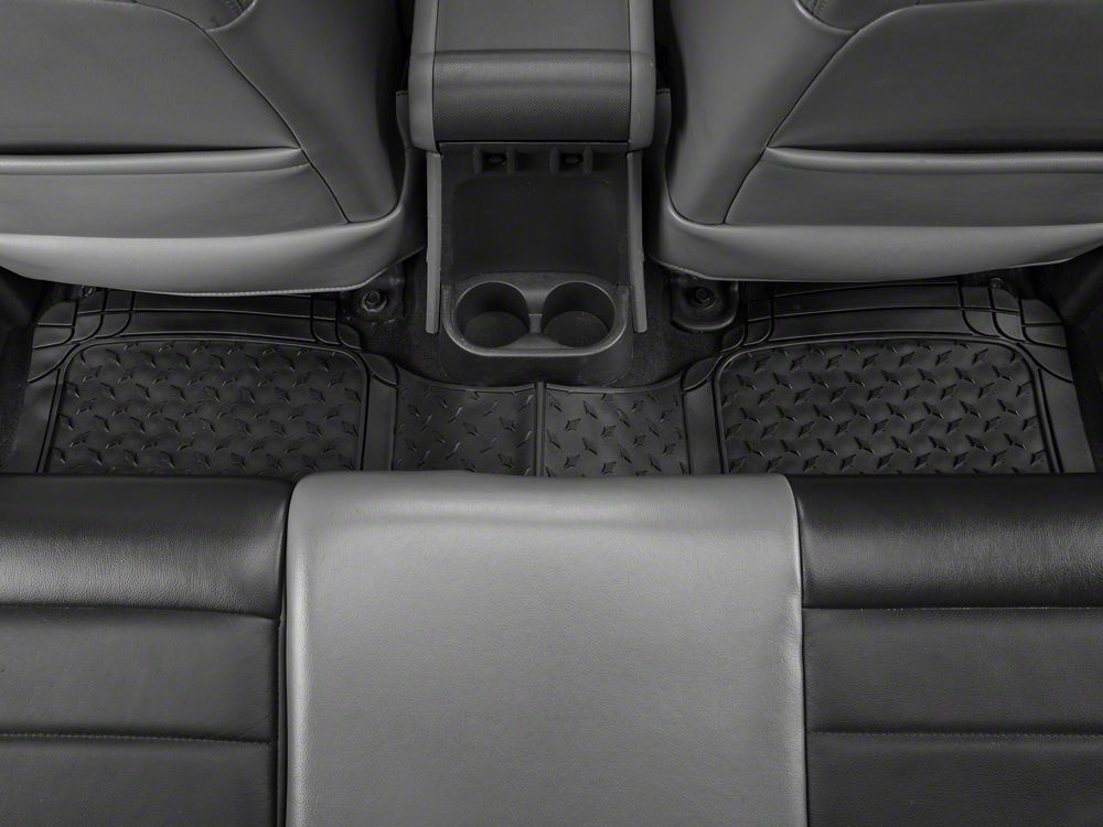 RedRock All-Weather Floor Mat Set with One-Piece Rear Mat; Black (Universal; Some Adaptation May Be Required)