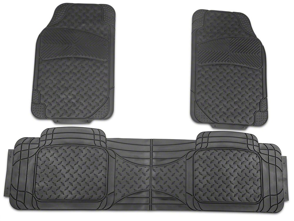 RedRock All-Weather Floor Mat Set with One-Piece Rear Mat; Black (Universal; Some Adaptation May Be Required)