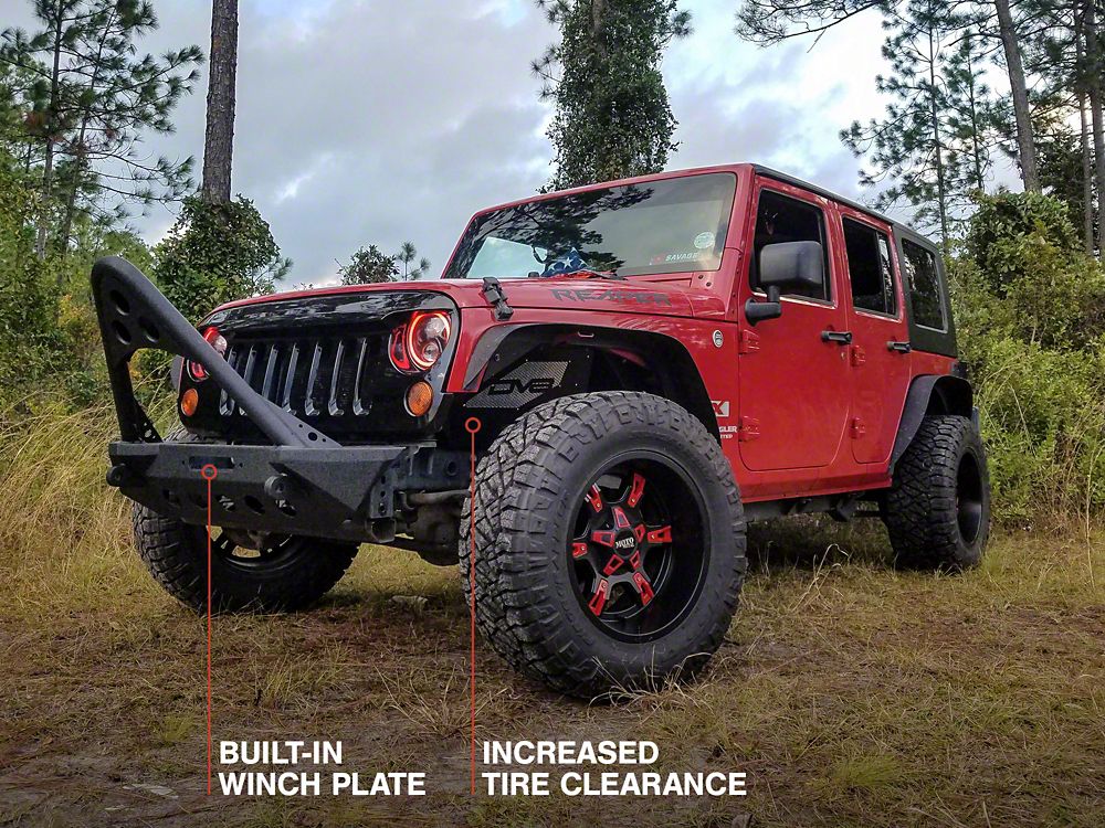 RedRock Stubby Winch Front Bumper with Stinger Bar (07-18 Jeep Wrangler JK)