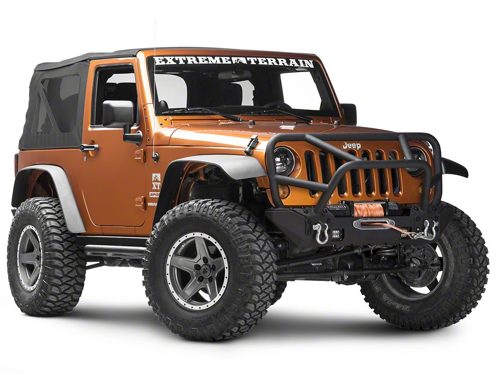 RedRock Juggernaut Stubby Front Bumper with LED Lights (07-18 Jeep Wrangler JK)