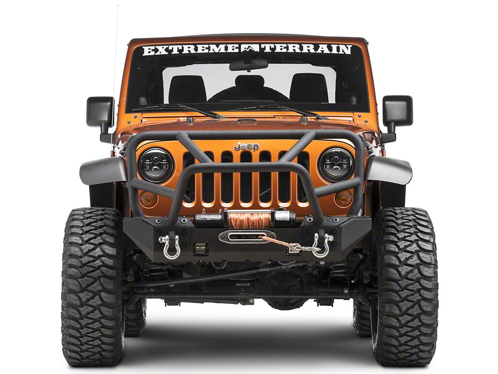 RedRock Juggernaut Stubby Front Bumper with LED Lights (07-18 Jeep Wrangler JK)