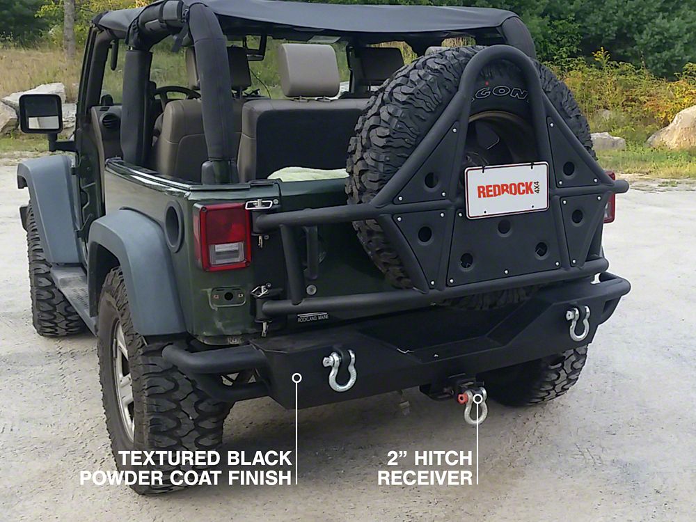 RedRock Full Width HD Rock Crawler Rear Bumper (07-18 Jeep Wrangler JK)