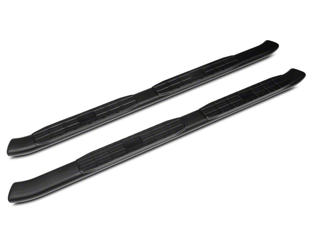 RedRock Pinnacle Oval Bent End Side Step Bars; Textured Black (07-18 Jeep Wrangler JK 4-Door)