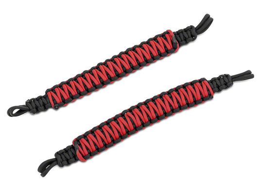 RedRock Headrest Paracord Grab Handles; Black and Red (07-25 Jeep Wrangler JK & JL)
