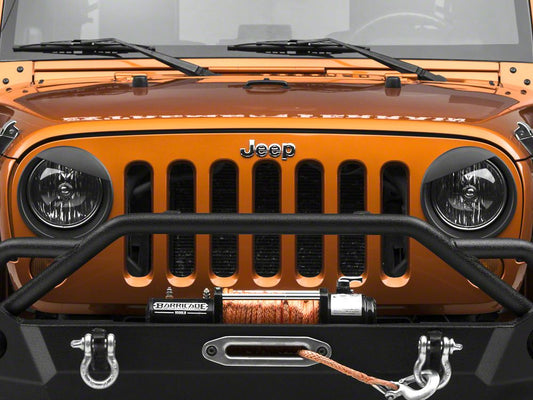 RedRock Angry Eyes Headlight Conversion; Black (07-18 Jeep Wrangler JK)