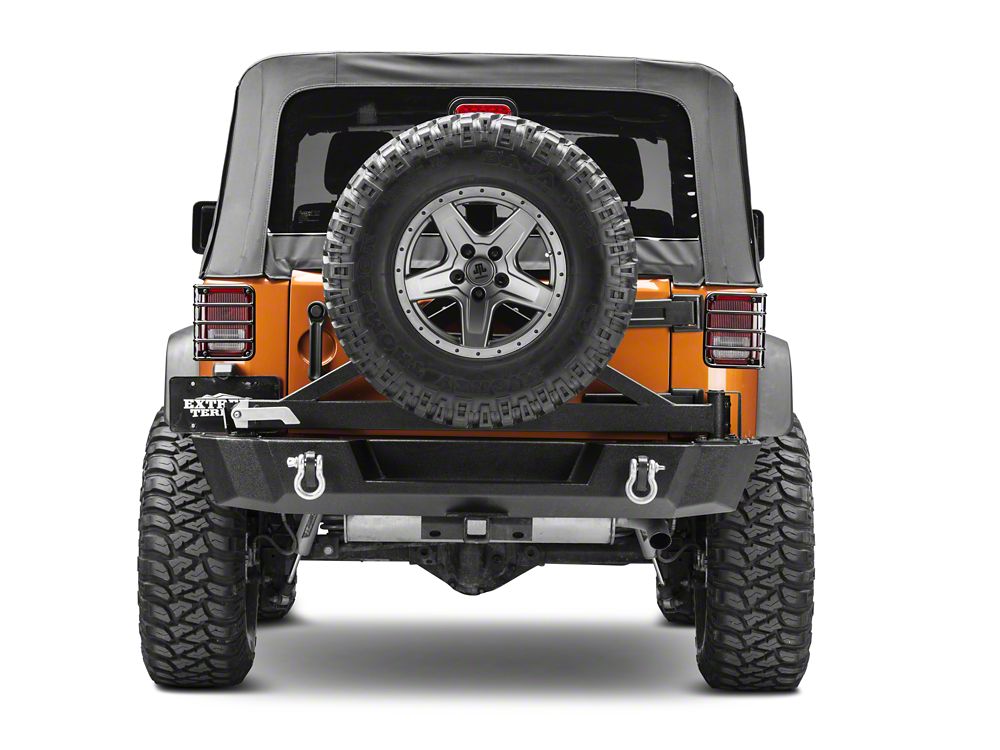 RedRock Euro Style Tail Light Guards; Black (07-18 Jeep Wrangler JK)