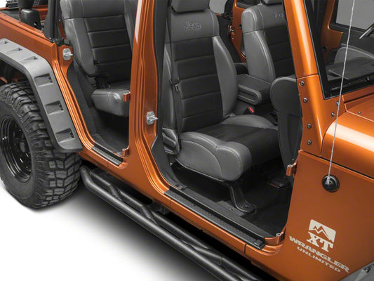 RedRock Diamond Pattern Door Entry Guards; Black (07-18 Jeep Wrangler JK)