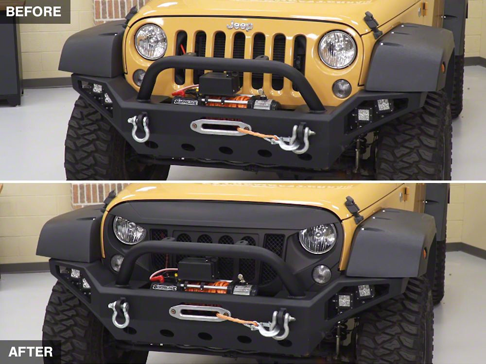RedRock Avenger Grille; Matte Black (07-18 Jeep Wrangler JK)