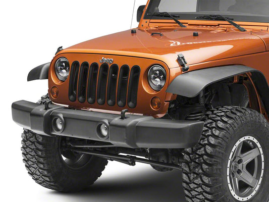 RedRock Grille Inserts; Matte Black (07-18 Jeep Wrangler JK)