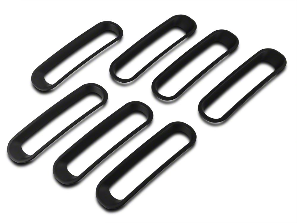 RedRock Grille Inserts; Matte Black (07-18 Jeep Wrangler JK)