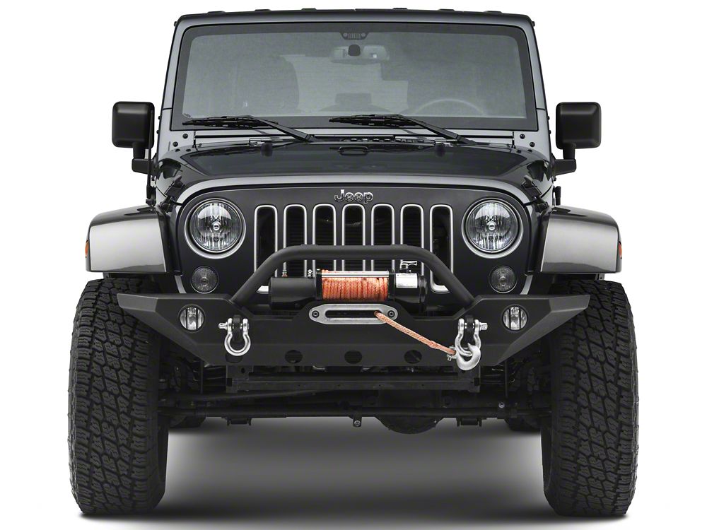 RedRock Euro Fog Light Guards; Black (07-18 Jeep Wrangler JK)