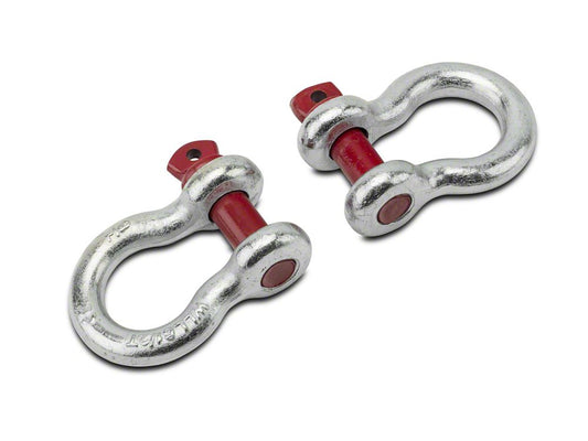 RedRock 7/8-Inch 13,500 lb. D-Ring Shackles; Silver