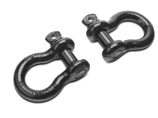 RedRock 7/8-Inch 13,500 lb. D-Ring Shackles; Black