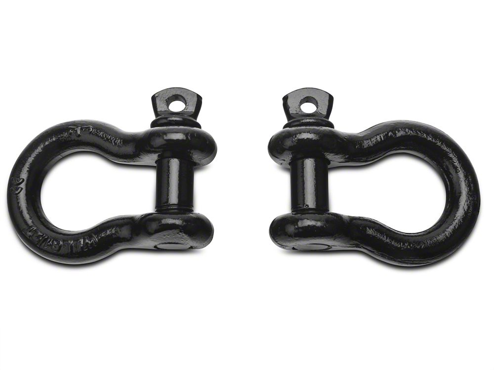 RedRock 7/8-Inch 13,500 lb. D-Ring Shackles; Black