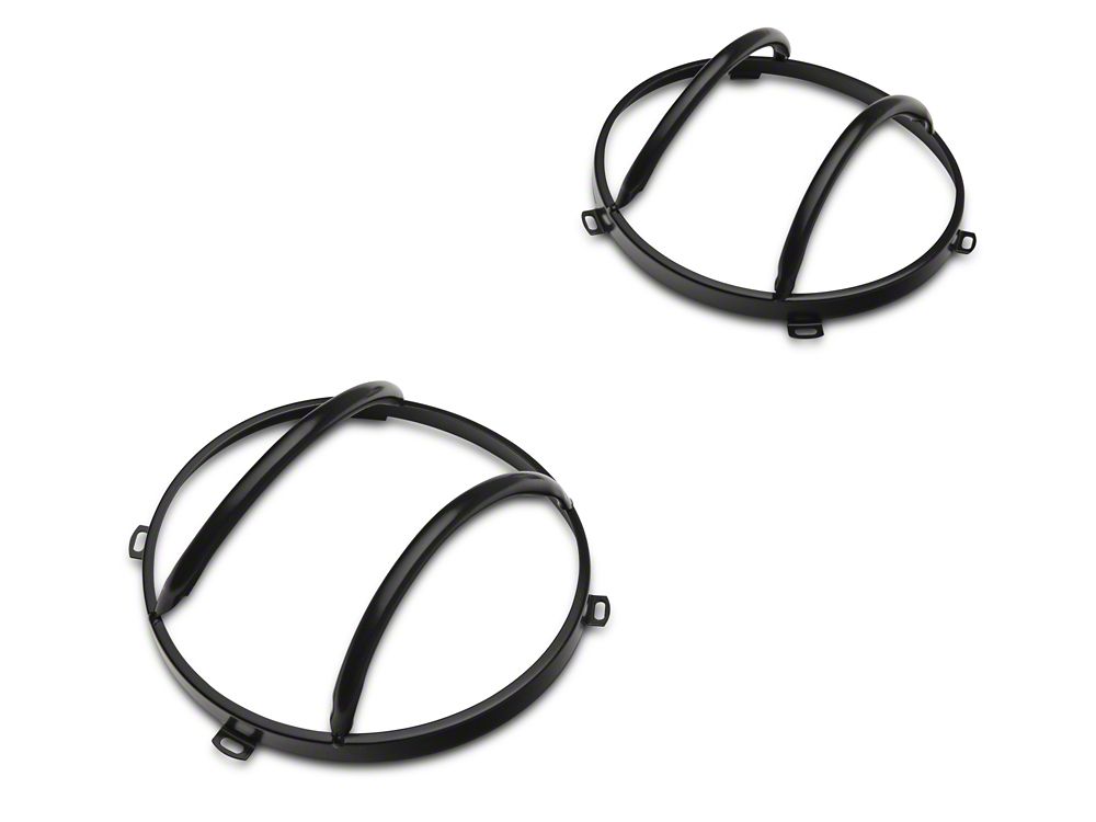 RedRock Euro Headlight Guards; Black (07-18 Jeep Wrangler JK)