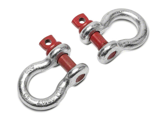 RedRock 3/4-Inch 9,500 lb. D-Ring Shackles; Silver