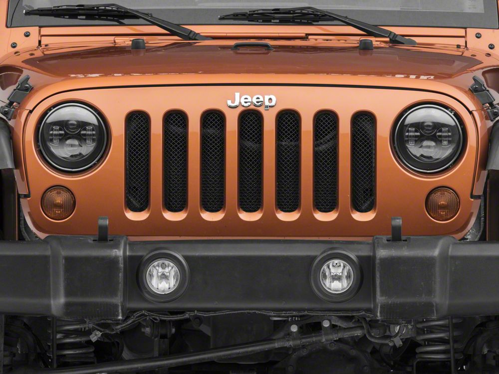 RedRock Wire Mesh Grille Insert; Black (07-18 Jeep Wrangler JK)
