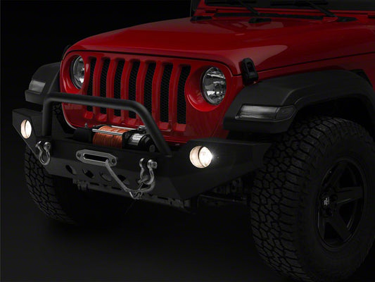 RedRock Full Width Winch Front Bumper with Halogen Fog Lights (18-25 Jeep Wrangler JL)