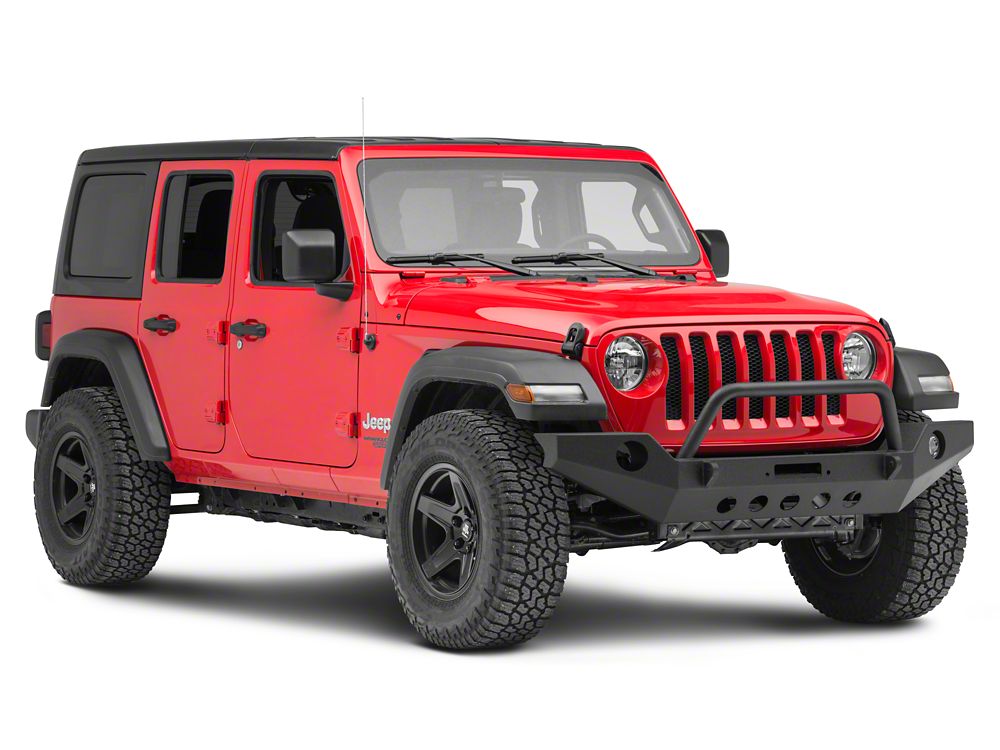 RedRock Full Width Winch Front Bumper with Halogen Fog Lights (18-25 Jeep Wrangler JL)