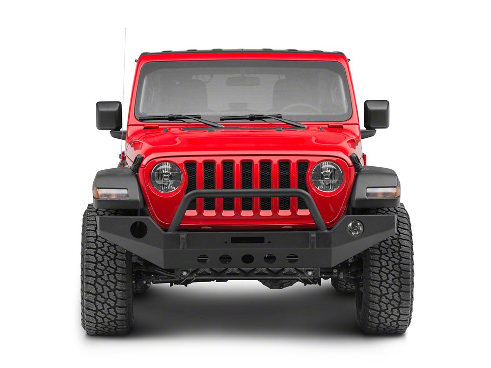 RedRock Full Width Winch Front Bumper with Halogen Fog Lights (18-25 Jeep Wrangler JL)
