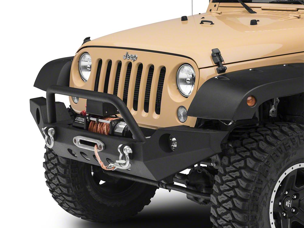 RedRock Full Width Winch Front Bumper with Halogen Fog Lights (07-18 Jeep Wrangler JK)