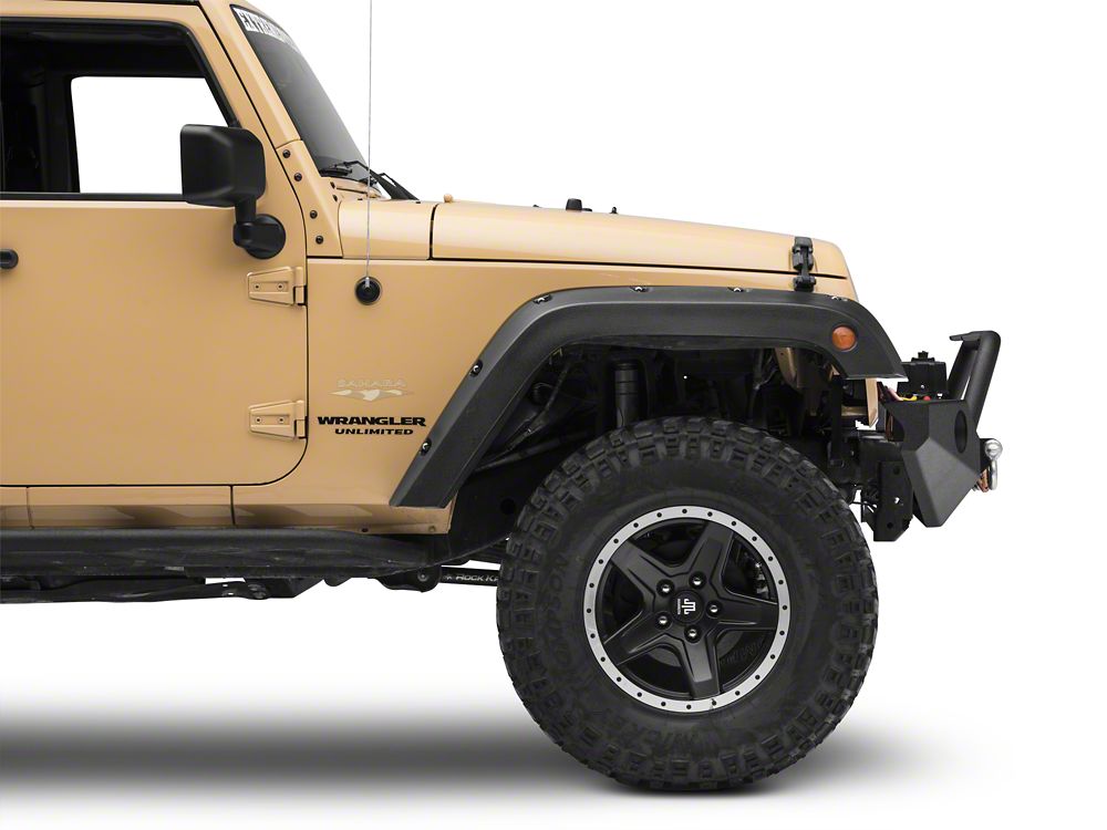 RedRock Full Width Winch Front Bumper with Halogen Fog Lights (07-18 Jeep Wrangler JK)