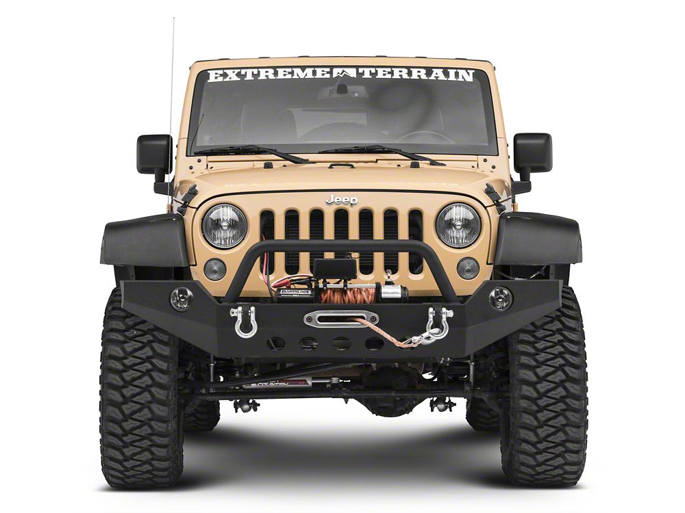 RedRock Full Width Winch Front Bumper with Halogen Fog Lights (07-18 Jeep Wrangler JK)