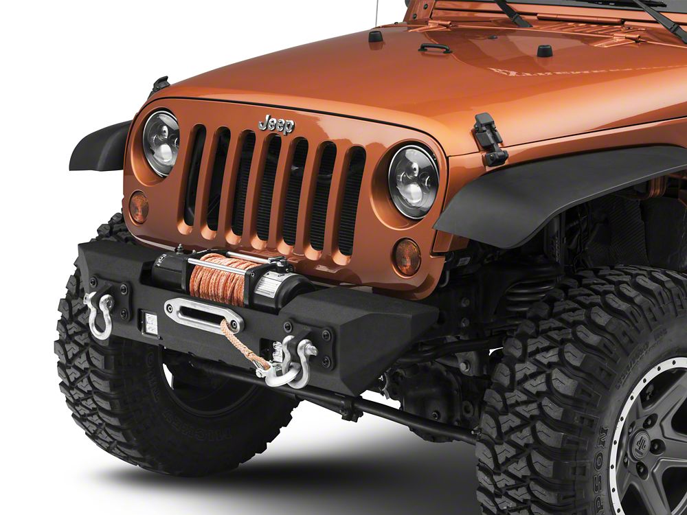 RedRock Max-HD Stubby Front Bumper with LED Fog Lights and Winch Mount (07-18 Jeep Wrangler JK)