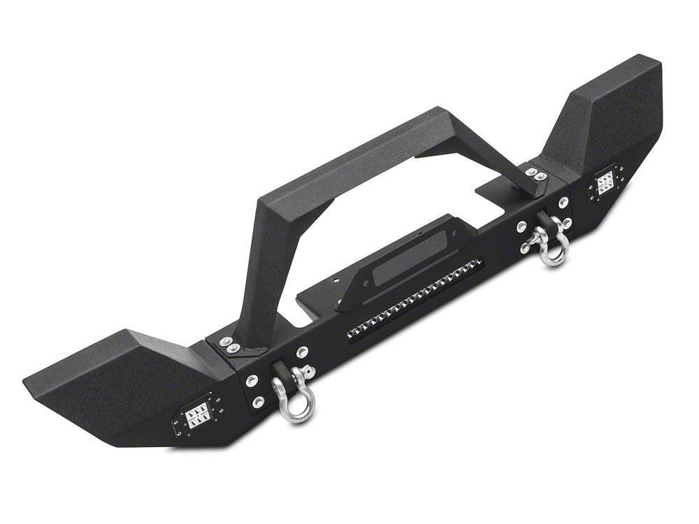 RedRock Max-HD Full Width Winch Front Bumper with Fog Lights and LED Light Bar (07-18 Jeep Wrangler JK)