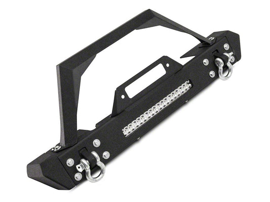 RedRock Max-HD Stubby Winch Front Bumper with LED Light Bar (18-25 Jeep Wrangler JL)
