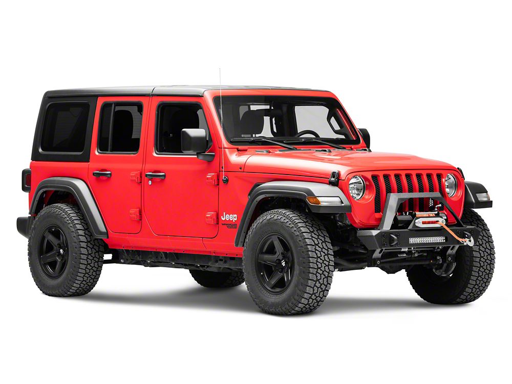 RedRock Max-HD Stubby Winch Front Bumper with LED Light Bar (18-25 Jeep Wrangler JL)