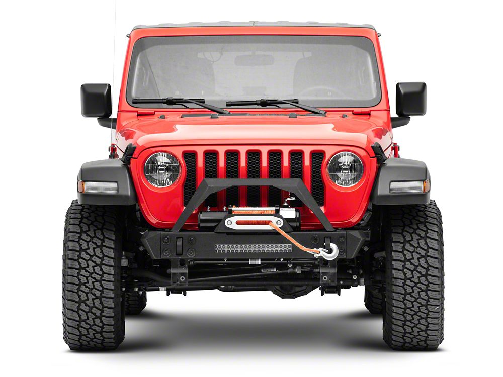 RedRock Max-HD Stubby Winch Front Bumper with LED Light Bar (18-25 Jeep Wrangler JL)