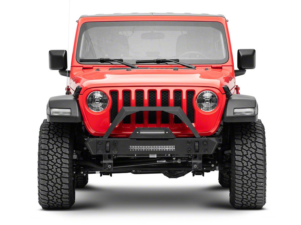 RedRock Max-HD Stubby Winch Front Bumper with LED Light Bar (18-25 Jeep Wrangler JL)