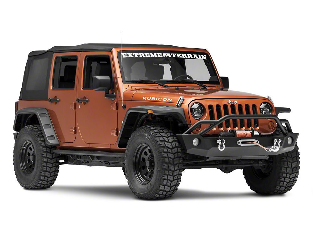 RedRock HD Straight Rocker Steps; Textured Black (07-18 Jeep Wrangler JK 4-Door)