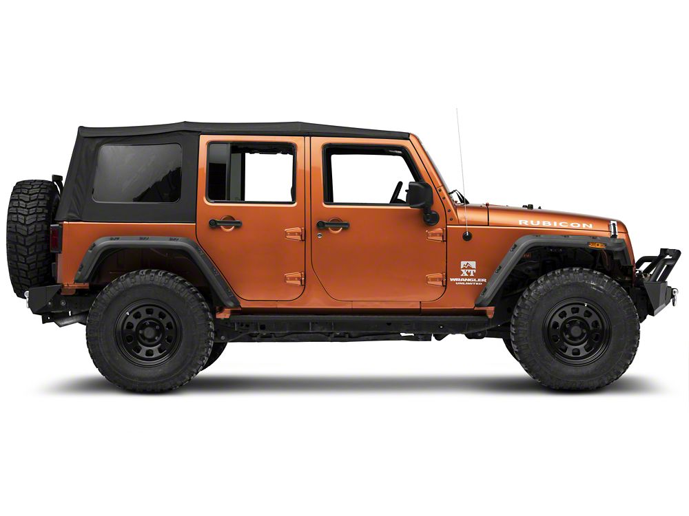 RedRock HD Straight Rocker Steps; Textured Black (07-18 Jeep Wrangler JK 4-Door)
