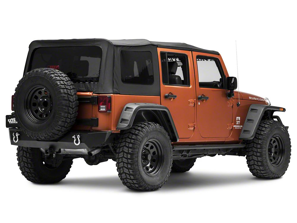 RedRock HD Straight Rocker Steps; Textured Black (07-18 Jeep Wrangler JK 4-Door)