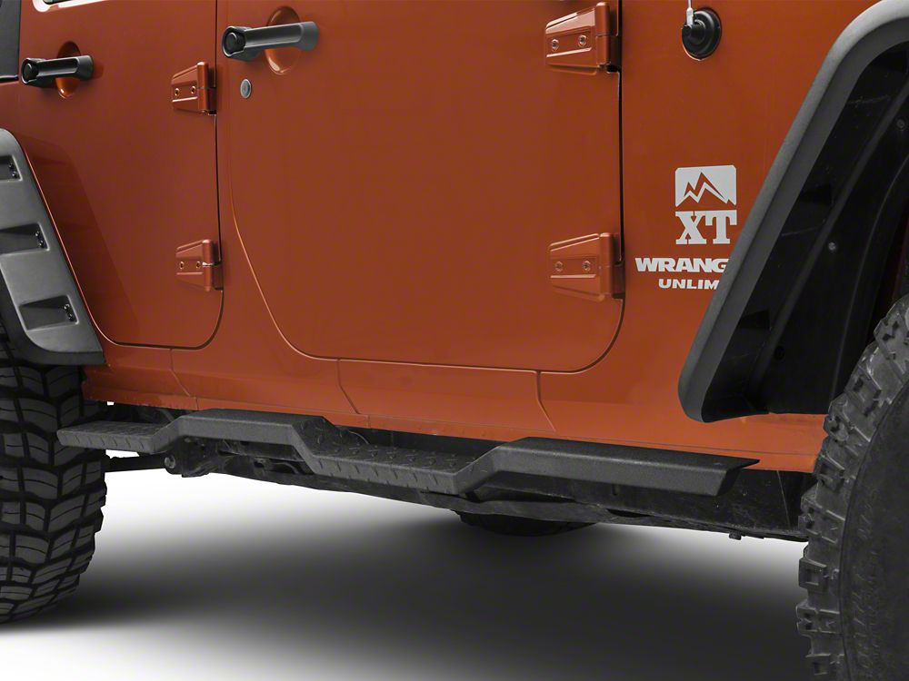 RedRock HD Rocker Steps; Textured Black (07-18 Jeep Wrangler JK 4-Door)