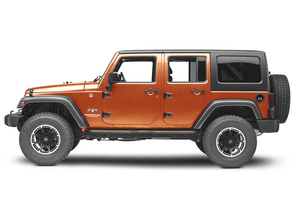 RedRock Door Hinge Covers; Gloss Black (07-18 Jeep Wrangler JK 4-Door)