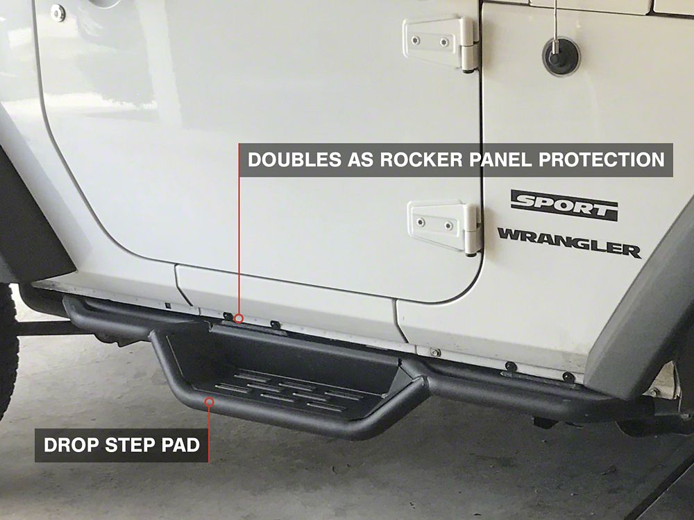 RedRock HD Drop Side Step Bars (07-18 Jeep Wrangler JK 2-Door)