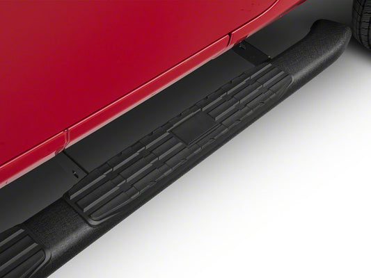 RedRock Pinnacle Oval Bent End Side Step Bars; Textured Black (18-25 Jeep Wrangler JL 4-Door)