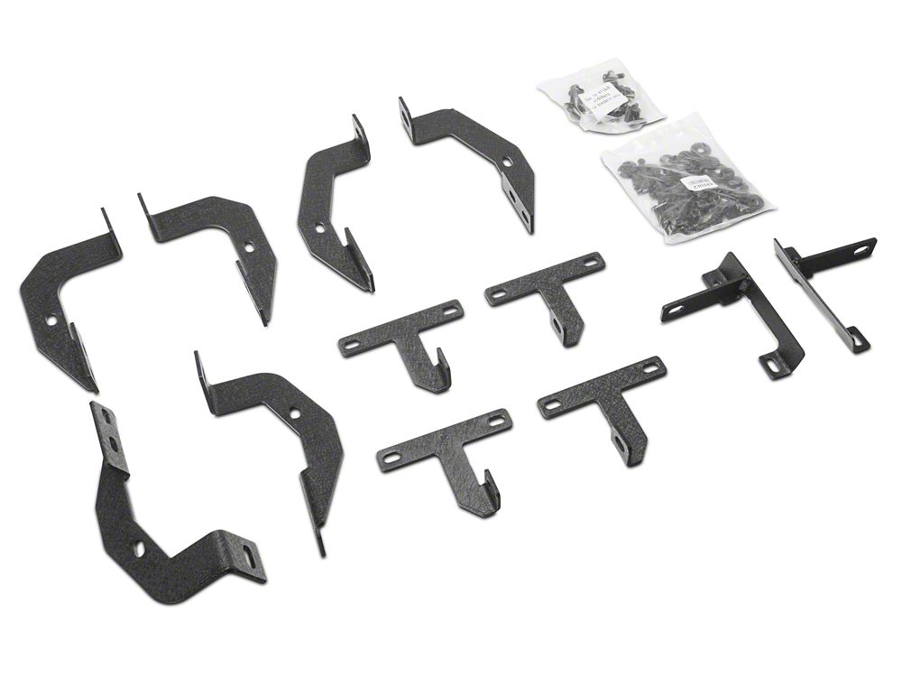 RedRock Pinnacle Oval Bent End Side Step Bars; Textured Black (18-25 Jeep Wrangler JL 4-Door)