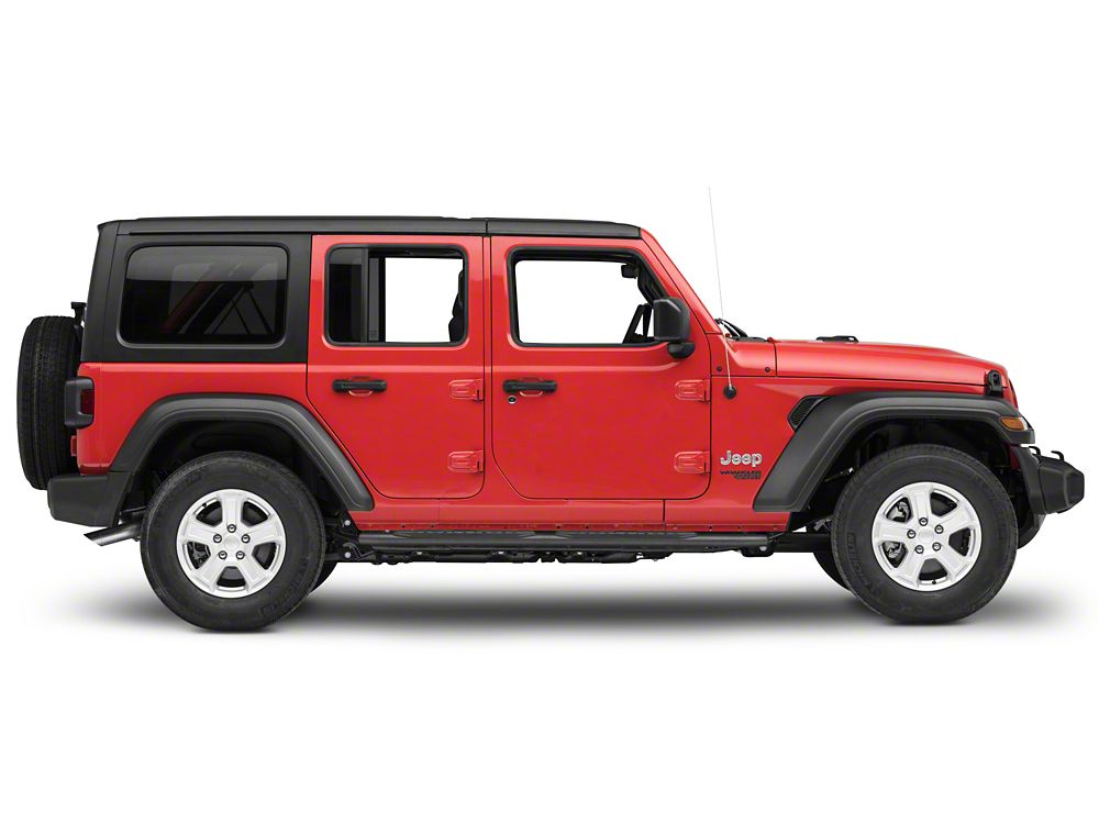 RedRock Pinnacle Oval Bent End Side Step Bars; Textured Black (18-25 Jeep Wrangler JL 4-Door)