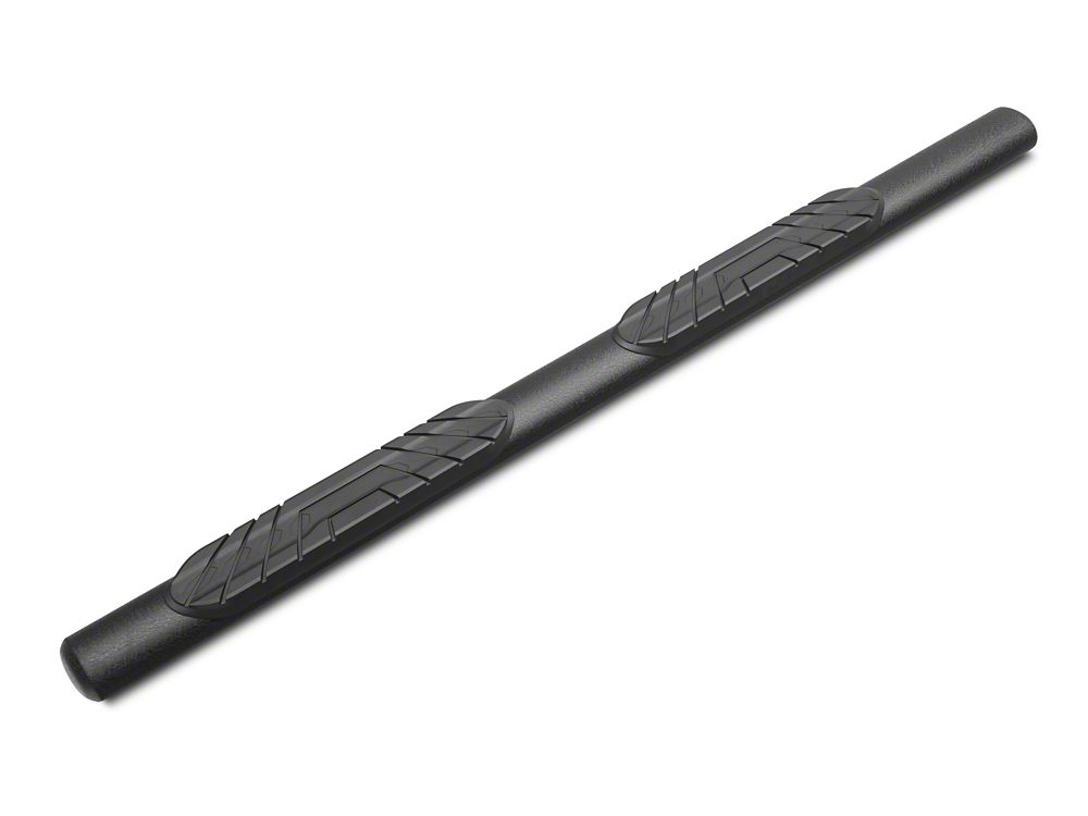 RedRock 4-Inch Oval Straight Side Step Bars; Textured Black (18-25 Jeep Wrangler JL 4-Door)