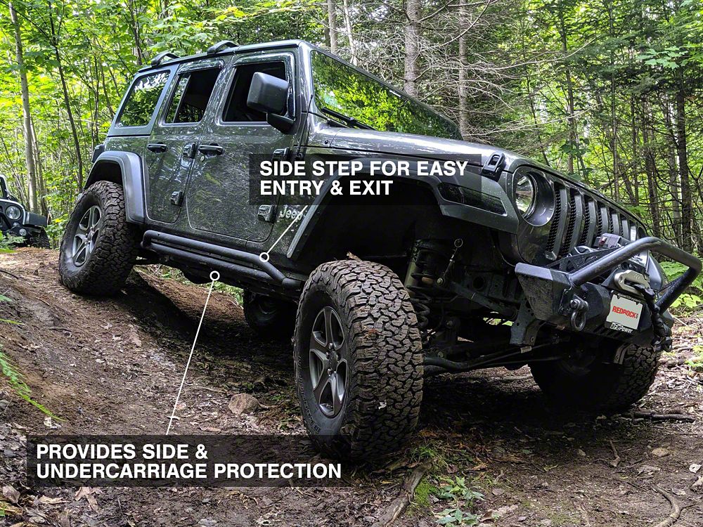 RedRock Rocker Guards; Textured Black (18-25 Jeep Wrangler JL 4-Door)