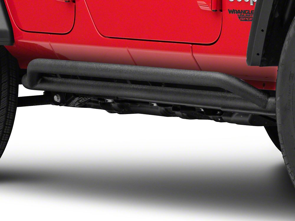 RedRock Rocker Guards; Textured Black (18-25 Jeep Wrangler JL 4-Door)